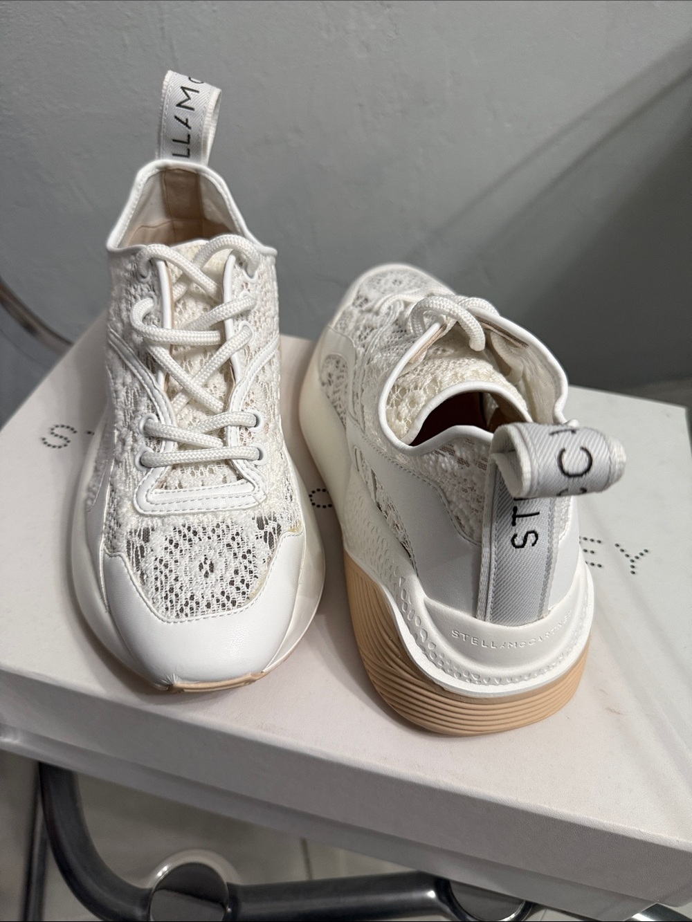 Stella McCartney Cream and Tan Lace-Trim Runner